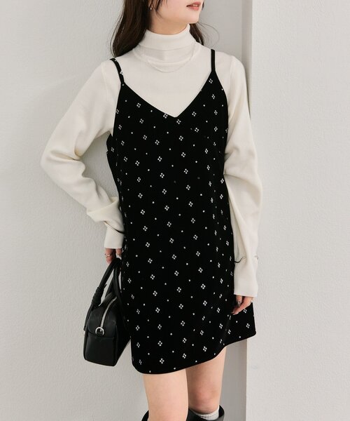 オケージョン対応◎】シャイニーベロアミニキャミワンピース