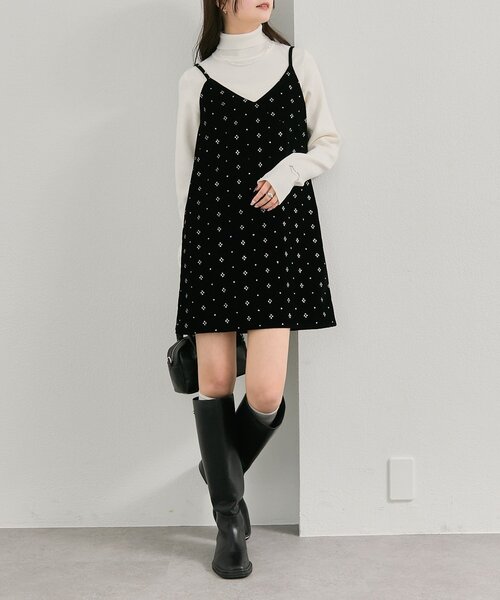 オケージョン対応◎】シャイニーベロアミニキャミワンピース