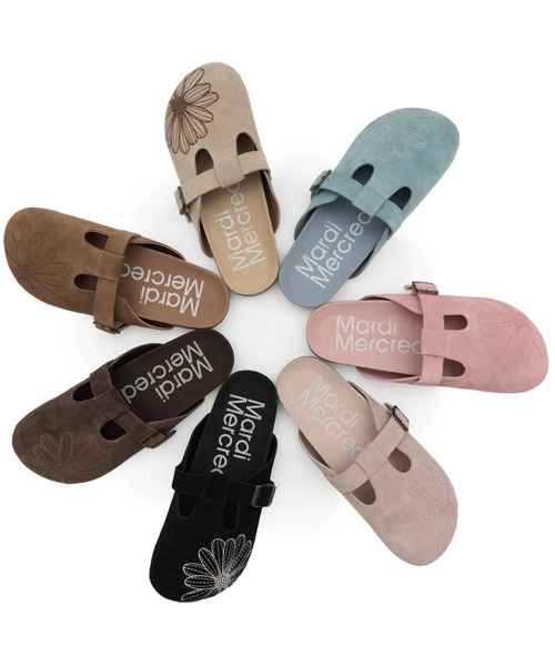 Mardi Mercredi(マルディメクルディ)の「CLASSIQUE T-STRAP SUEDE MULE / クラシック ストラップ スウェード ミュール サンダル(スリッポン・レディース・サンドベージュ/ブラウン/スモークピンク/ブラック/ダークブラウン/ピンク・23cm/24cm/25cm)」の12枚目の写真
