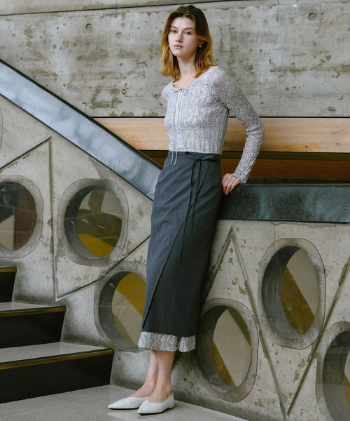 green label relaxing（グリーンレーベルリラクシング）の「＜SEASONAL COLLECTION＞2WAY レース ワンピース（ワンピース・レディース・ブラック/ライトグレー/ホワイト・FREE）」の22枚目の写真