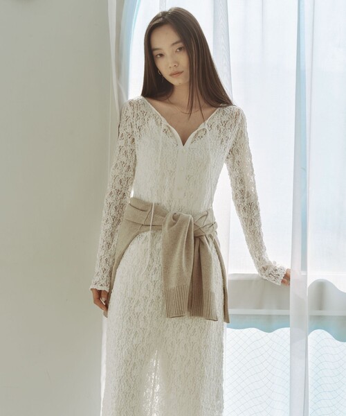 green label relaxing（グリーンレーベルリラクシング）の「＜SEASONAL COLLECTION＞2WAY レース ワンピース（ワンピース・レディース・ブラック/ライトグレー/ホワイト・FREE）」の16枚目の写真