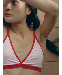 SOOPUI（スープイ）の「Triangle ribbed tencel bra in berry（ブラジャー）」