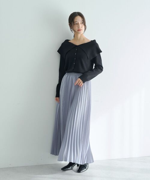 YECCA VECCA（イェッカヴェッカ）の「2wayオフショルカラーカーディガン（カーディガン/ボレロ・レディース・オフホワイト/ブラック/ベージュ/ラベンダー・FREE）」の18枚目の写真