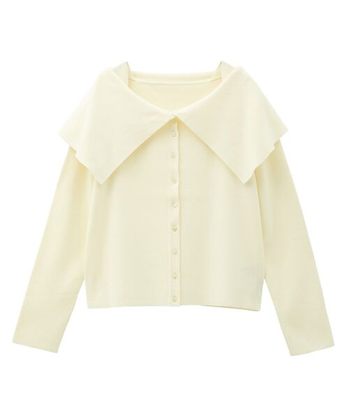 YECCA VECCA（イェッカヴェッカ）の「2wayオフショルカラーカーディガン（カーディガン/ボレロ・レディース・オフホワイト/ブラック/ベージュ/ラベンダー・FREE）」の8枚目の写真