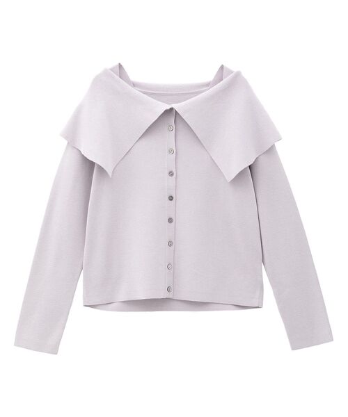 YECCA VECCA（イェッカヴェッカ）の「2wayオフショルカラーカーディガン（カーディガン/ボレロ・レディース・オフホワイト/ブラック/ベージュ/ラベンダー・FREE）」の5枚目の写真