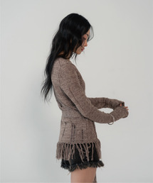 VINTAGE FRINGE KNIT (MOCHA)