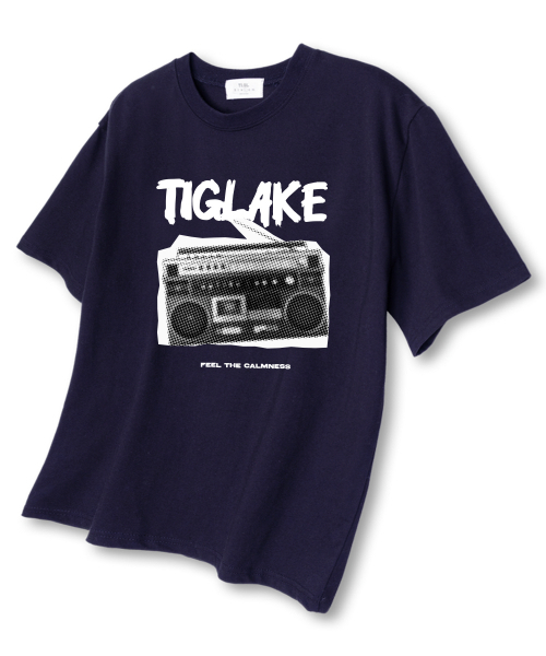 TI.GLAKE(ティーグレイク)の「レトロディオ オーバーサイズ 半袖Tシャツ ネイビー(Tシャツ/カットソー・レディース・その他・LARGE/X-LARGE/XX-LARGE)」の1枚目の写真