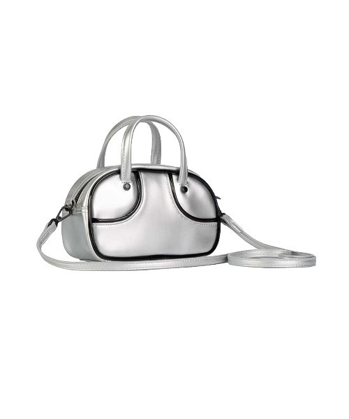 PUMA（プーマ）の「プーマ 【PUMA】-  メタリック マイクロ バッグ【PUMA-1976 METALLIC MICRO GRIP BAG GLACIAL GRAY / PUMA BLACK【92485-01】SILVER】（ショルダーバッグ・レディース・シルバー×ブラック・ONE SIZE）」の3枚目の写真