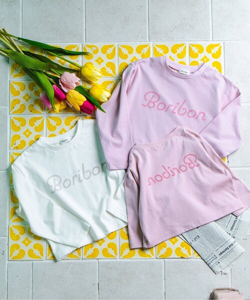 Boribon（ボリボン）の「BoribonTシャツ（Tシャツ/カットソー・キッズ・ピンク/オフホワイト・120/110/100/90/80）」の6枚目の写真