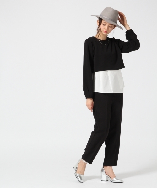 HARE（ハレ）の「2PSETフハクポンチプルオーバー(HARE)（Tシャツ/カットソー・レディース・オフホワイト/ブラック・FREE）」の3枚目の写真