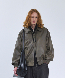 STANDARDERROR（スタンダードエラー）の「87-STAN009 [リニューアル] スタンダードブルゾンスエードジャケットクラックカーキ（ライダースジャケット）」