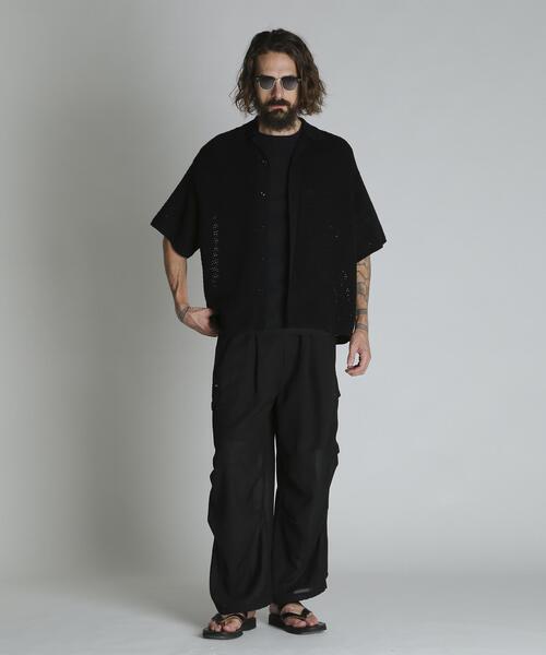 Schott(ショット)の「Schott/ショット/B.S. KNIT SHIRT/ブラックシープ ニットシャツ(シャツ/ブラウス・メンズ・ブラック・XL/L/M)」の4枚目の写真