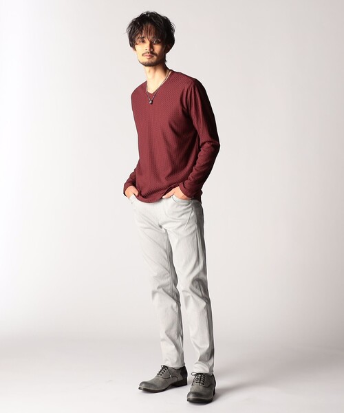 NICOLE CLUB FOR MEN(ニコルクラブフォーメン)の「コーティングヘリンボン 5ポケットパンツ(その他パンツ・メンズ・ブラック/ネイビー系/オフホワイト・SMALL/MEDIUM/LARGE/X-LARGE)」の4枚目の写真