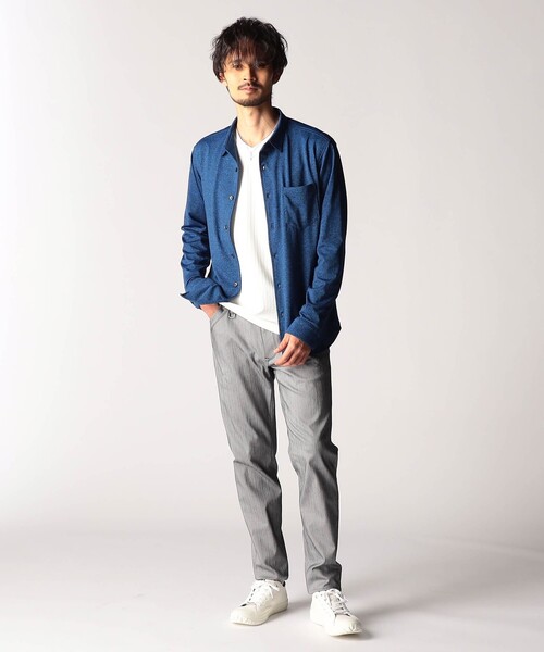 NICOLE CLUB FOR MEN(ニコルクラブフォーメン)の「コーティングヘリンボン 5ポケットパンツ(その他パンツ・メンズ・ブラック/ネイビー系/オフホワイト・SMALL/MEDIUM/LARGE/X-LARGE)」の6枚目の写真
