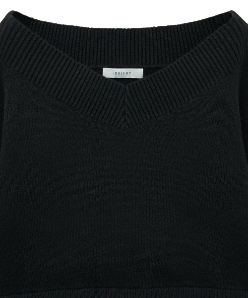 NOIRER FOR WOMAN(ノイアーフォーウーマン)の「ツーベイオフショルダーブイネックニット(ブラック)(ニット/セーター・レディース・その他・FREE)」の4枚目の写真