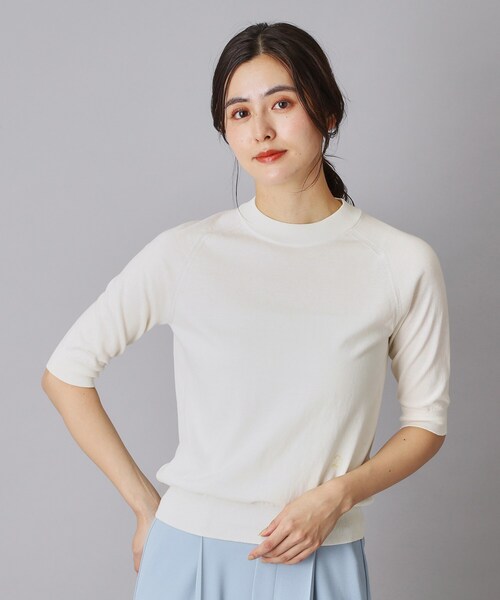DRESSTERIOR(ドレステリア)の「【ウォッシャブル】コットンシルクハーフスリーブニット(ニット/セーター・レディース・ベビーピンク/ライトグレー/ネイビー/ブルー系その他・36/38/40)」の17枚目の写真