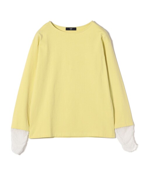 SHIPS Colors(シップス カラーズ)の「SHIPS Colors:〈手洗い可能〉レース 切替スリーブ カットソー◇(Tシャツ/カットソー・レディース・オフホワイト/ブラック/クリーム・ONE SIZE)」の5枚目の写真