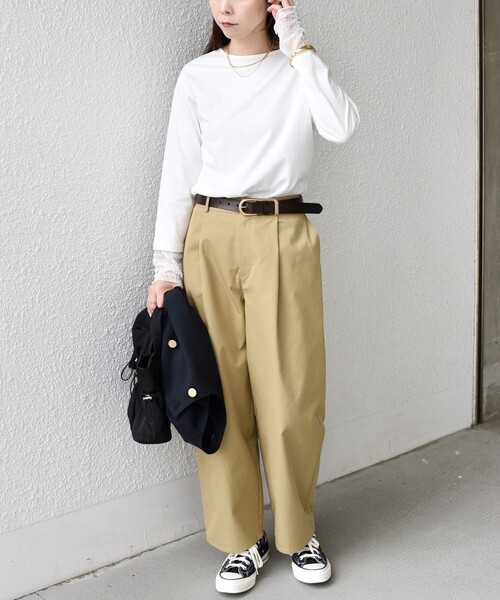 SHIPS Colors(シップス カラーズ)の「SHIPS Colors:〈手洗い可能〉レース 切替スリーブ カットソー◇(Tシャツ/カットソー・レディース・オフホワイト/ブラック/クリーム・ONE SIZE)」の19枚目の写真