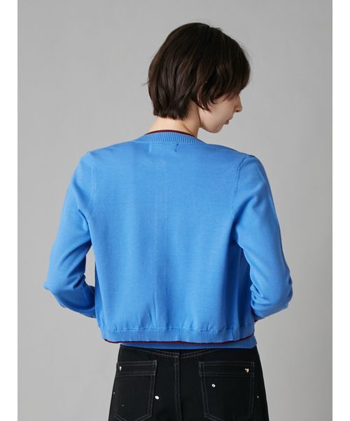 LILY BROWN(リリーブラウン)の「カラートリムニットカーディガン(カーディガン/ボレロ・レディース・グレー/ブルー/ドット/ピンク・F)」の8枚目の写真