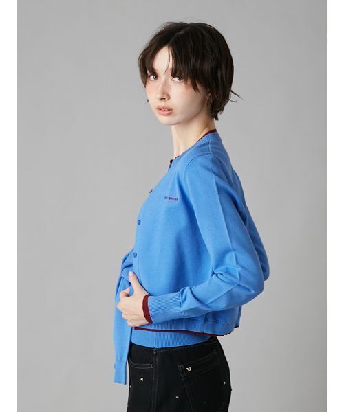 LILY BROWN(リリーブラウン)の「カラートリムニットカーディガン(カーディガン/ボレロ・レディース・グレー/ブルー/ドット/ピンク・F)」の9枚目の写真