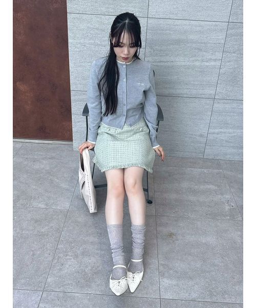 LILY BROWN(リリーブラウン)の「カラートリムニットカーディガン(カーディガン/ボレロ・レディース・グレー/ブルー/ドット/ピンク・F)」の14枚目の写真