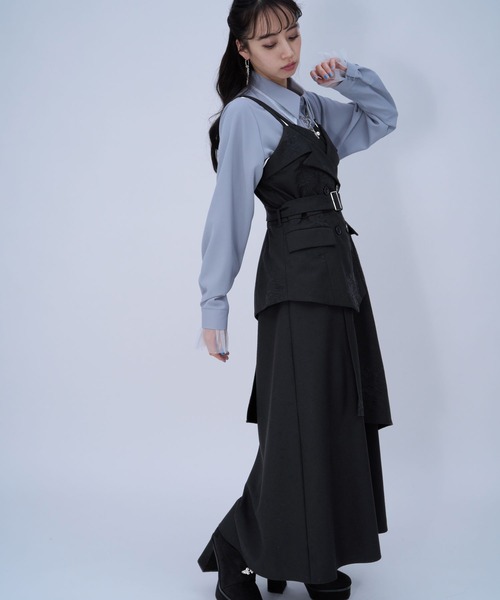 HARE(ハレ)の「Flowerシシュウジャンスカ(HARE)(ジャンパースカート・レディース・ライトブルー/ピンク/ブラック・FREE)」の12枚目の写真