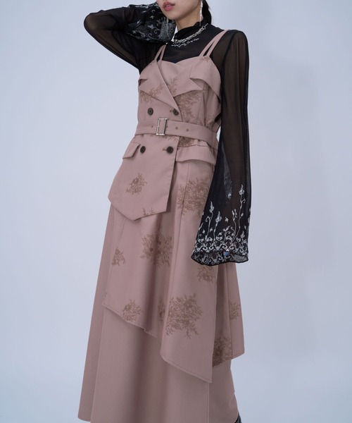 HARE(ハレ)の「Flowerシシュウジャンスカ(HARE)(ジャンパースカート・レディース・ライトブルー/ピンク/ブラック・FREE)」の15枚目の写真