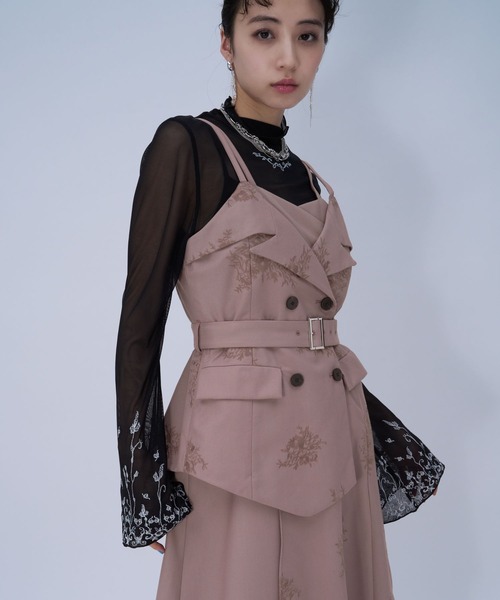 HARE(ハレ)の「Flowerシシュウジャンスカ(HARE)(ジャンパースカート・レディース・ライトブルー/ピンク/ブラック・FREE)」の16枚目の写真