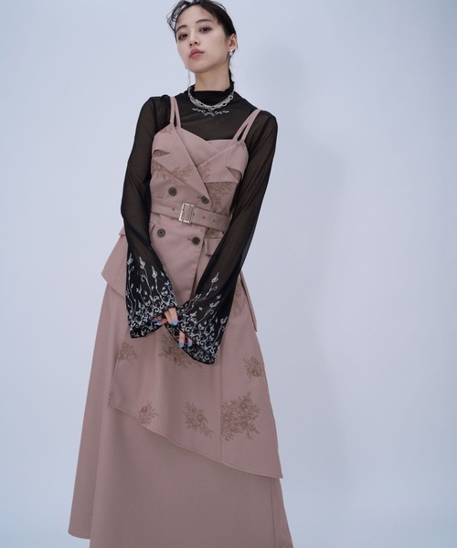 HARE(ハレ)の「Flowerシシュウジャンスカ(HARE)(ジャンパースカート・レディース・ライトブルー/ピンク/ブラック・FREE)」の17枚目の写真