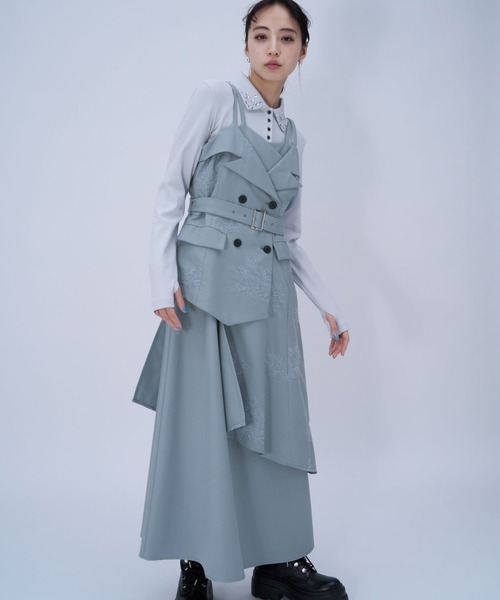 HARE(ハレ)の「Flowerシシュウジャンスカ(HARE)(ジャンパースカート・レディース・ライトブルー/ピンク/ブラック・FREE)」の22枚目の写真