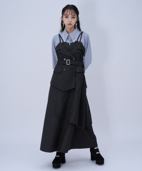 セール】Flowerシシュウジャンスカ(HARE)（ジャンパースカート）｜HARE