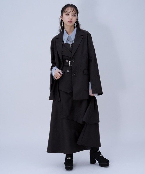 HARE(ハレ)の「Flowerシシュウジャンスカ(HARE)(ジャンパースカート・レディース・ライトブルー/ピンク/ブラック・FREE)」の5枚目の写真