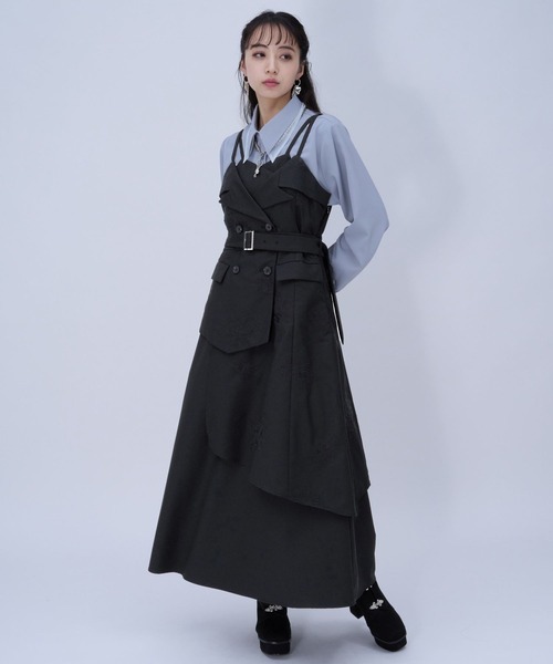 HARE(ハレ)の「Flowerシシュウジャンスカ(HARE)(ジャンパースカート・レディース・ライトブルー/ピンク/ブラック・FREE)」の6枚目の写真