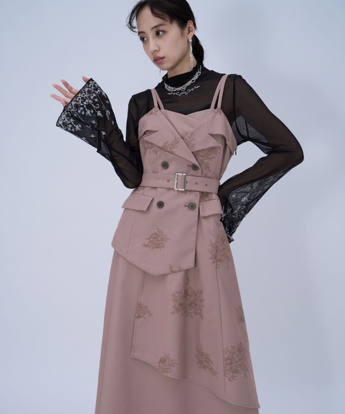 HARE(ハレ)の「Flowerシシュウジャンスカ(HARE)(ジャンパースカート・レディース・ライトブルー/ピンク/ブラック・FREE)」の19枚目の写真