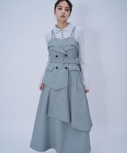 HARE(ハレ)の「Flowerシシュウジャンスカ(HARE)(ジャンパースカート・レディース・ライトブルー/ピンク/ブラック・FREE)」の21枚目の写真