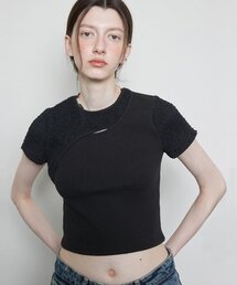 L3 CUTOUT SHORT SLEEVE T-SHIRT(BLACK)