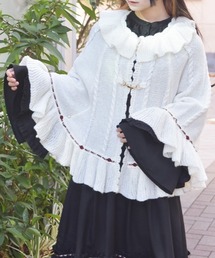 ふわふわモヘアニットケープ