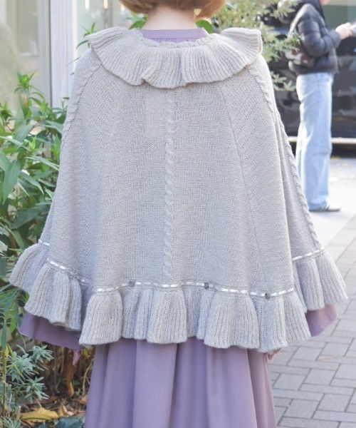 axes femme(アクシーズファム)の「ふわふわモヘアニットケープ(カーディガン/ボレロ・レディース・ピンク/モカ/キナリ・FREE)」の5枚目の写真