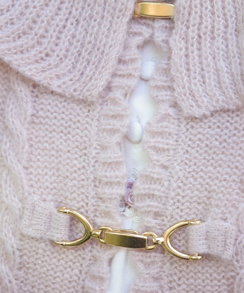 axes femme(アクシーズファム)の「ふわふわモヘアニットケープ(カーディガン/ボレロ・レディース・ピンク/モカ/キナリ・FREE)」の6枚目の写真