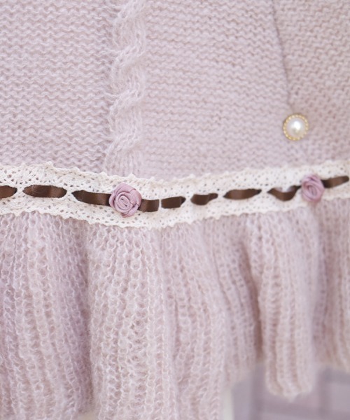 axes femme(アクシーズファム)の「ふわふわモヘアニットケープ(カーディガン/ボレロ・レディース・ピンク/モカ/キナリ・FREE)」の7枚目の写真