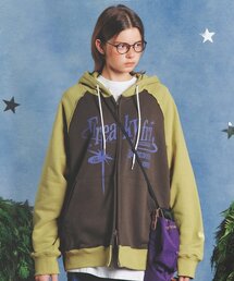 MAINBOOTH（メインブース）の「Orbit Hood Zip-up(KIWI)（パーカー）」