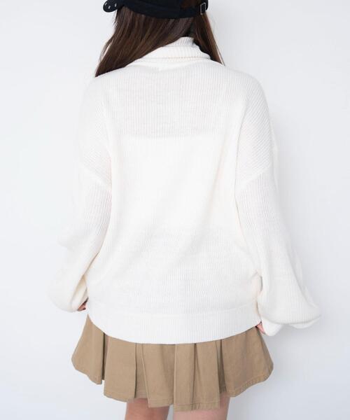 WEGO（ウィゴー）の「WEGO/【26年春新作】NEWYORKハーフジップニット（ニット/セーター・レディース・オフホワイト/サックスブルー/杢グレー・FREE）」の14枚目の写真