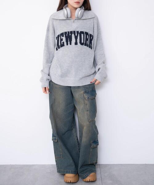 WEGO（ウィゴー）の「WEGO/【26年春新作】NEWYORKハーフジップニット（ニット/セーター・レディース・オフホワイト/サックスブルー/杢グレー・FREE）」の18枚目の写真