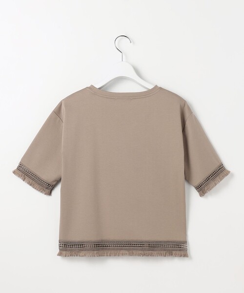 自由区(ジユウク)の「コンパクトハイゲージフリンジ Tシャツ(Tシャツ/カットソー・レディース・アイボリー系/カーキ系/ブラック系・40/38)」の17枚目の写真