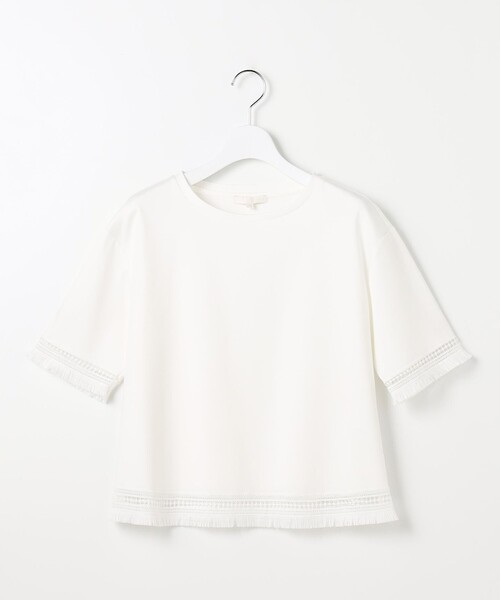 自由区(ジユウク)の「コンパクトハイゲージフリンジ Tシャツ(Tシャツ/カットソー・レディース・アイボリー系/カーキ系/ブラック系・40/38)」の18枚目の写真