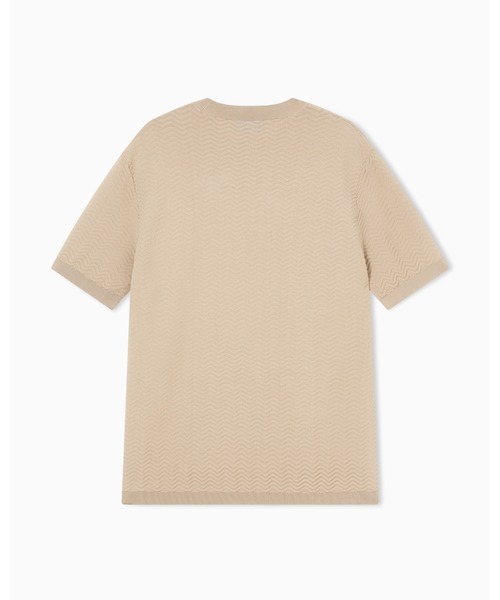 EMPORIO ARMANI（エンポリオアルマーニ）の「【エンポリオ アルマーニ】Icon ASV セーター ビスコース混紡 シェブロンニット（ニット/セーター・メンズ・ベージュ/ブラック系・X-SMALL/SMALL/MEDIUM/LARGE）」の7枚目の写真