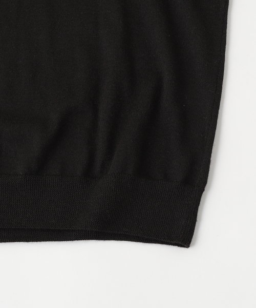 THE INOUE BROTHERS（ザイノウエブラザーズ）の「THE INOUE BROTHERS / ザ イノウエブラザーズ Pure Black Collar Neck（ニット/セーター・メンズ・ブラック・MEDIUM）」の5枚目の写真