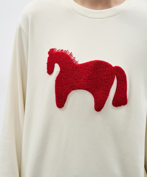 EIGHTHMONTH(エイスマンス)の「ホースモチーフトップス EM26s031【EIGHTHMONTH】(Tシャツ/カットソー・レディース・アイボリー/グレー・S/M)」の6枚目の写真