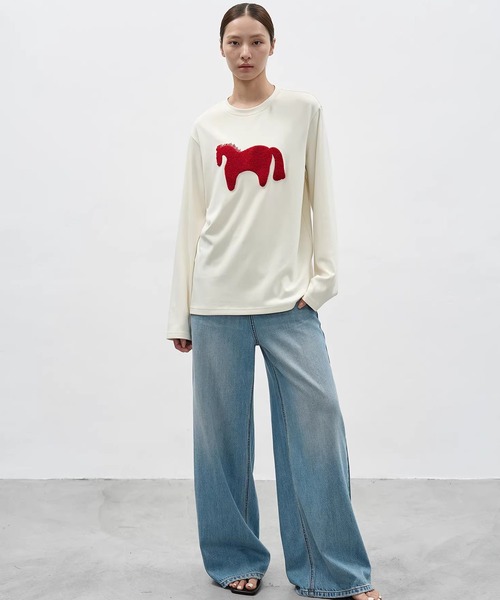 EIGHTHMONTH(エイスマンス)の「ホースモチーフトップス EM26s031【EIGHTHMONTH】(Tシャツ/カットソー・レディース・アイボリー/グレー・S/M)」の8枚目の写真