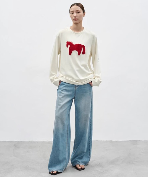 EIGHTHMONTH(エイスマンス)の「ホースモチーフトップス EM26s031【EIGHTHMONTH】(Tシャツ/カットソー・レディース・アイボリー/グレー・S/M)」の10枚目の写真